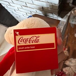 Coca-Cola Plush Polar Bear with Red Gift Tag